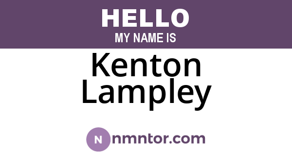 Kenton Lampley