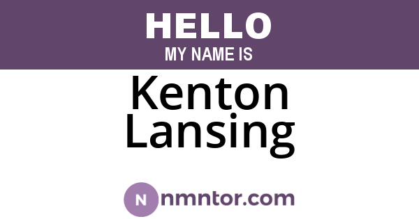 Kenton Lansing