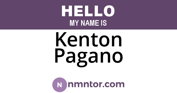 Kenton Pagano