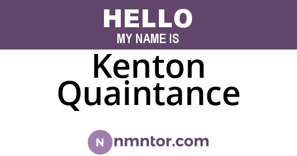 Kenton Quaintance