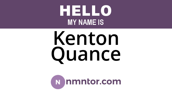 Kenton Quance