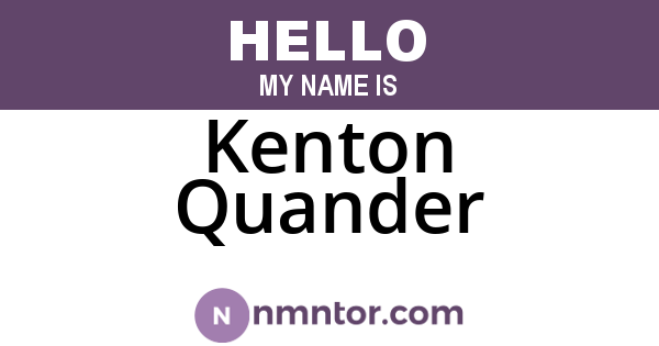 Kenton Quander