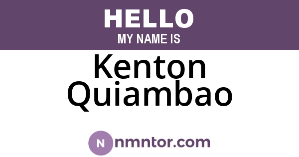 Kenton Quiambao