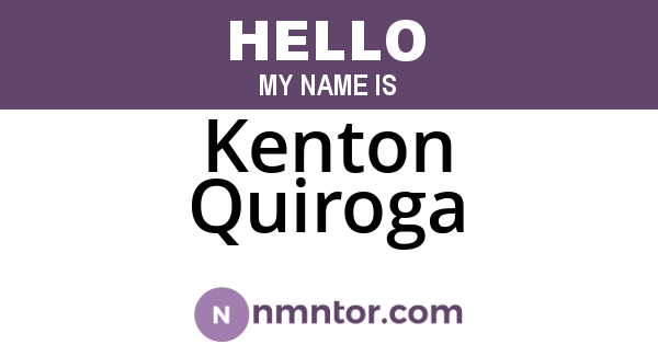Kenton Quiroga