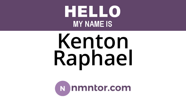 Kenton Raphael