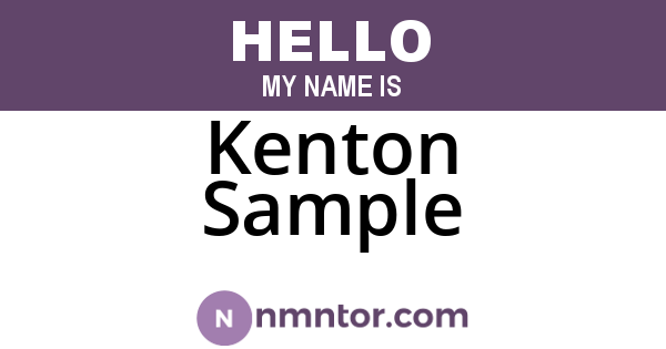 Kenton Sample