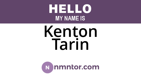 Kenton Tarin