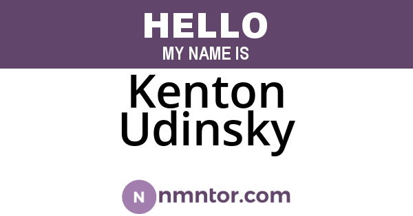 Kenton Udinsky