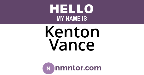 Kenton Vance