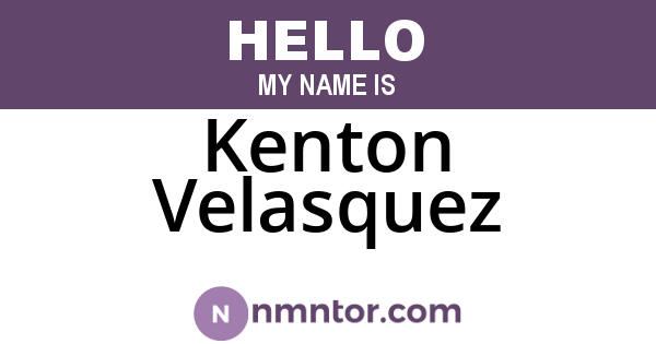 Kenton Velasquez