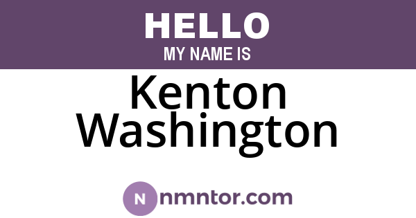 Kenton Washington