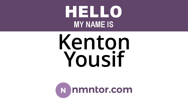 Kenton Yousif