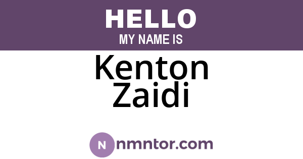 Kenton Zaidi