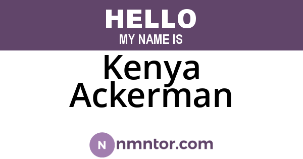 Kenya Ackerman