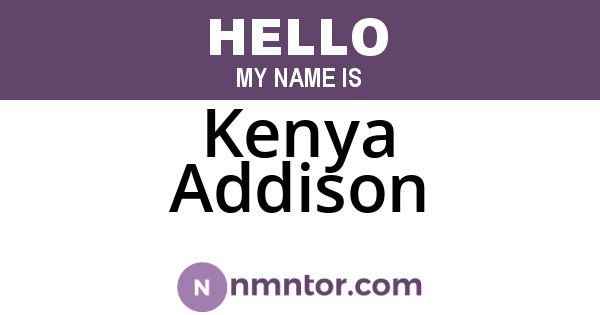 Kenya Addison
