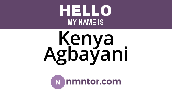 Kenya Agbayani