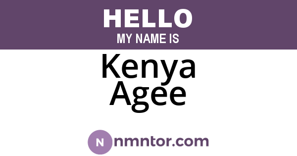 Kenya Agee