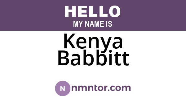 Kenya Babbitt