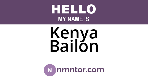 Kenya Bailon