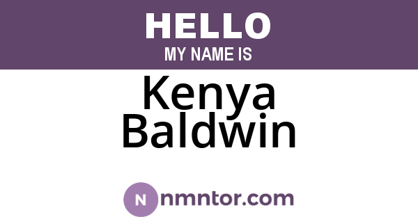 Kenya Baldwin