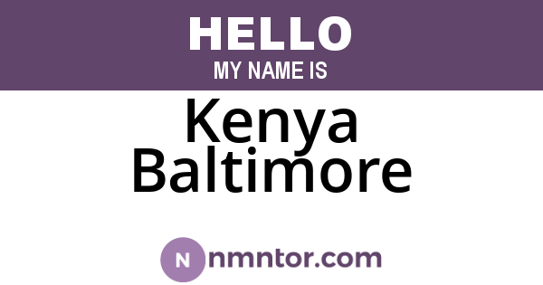 Kenya Baltimore