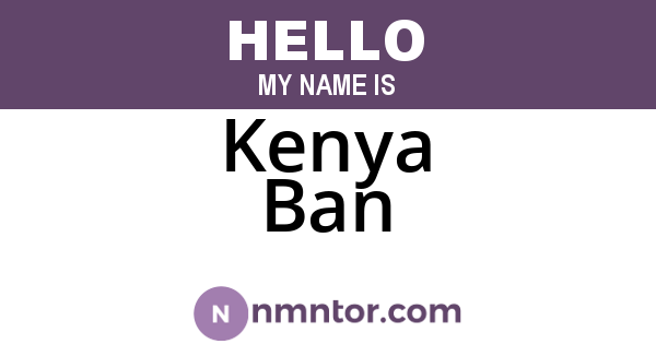 Kenya Ban