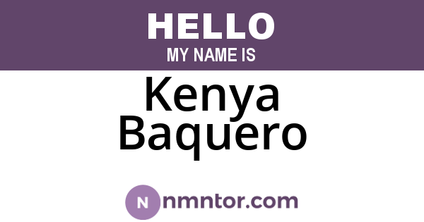 Kenya Baquero