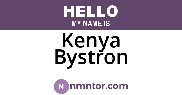 Kenya Bystron