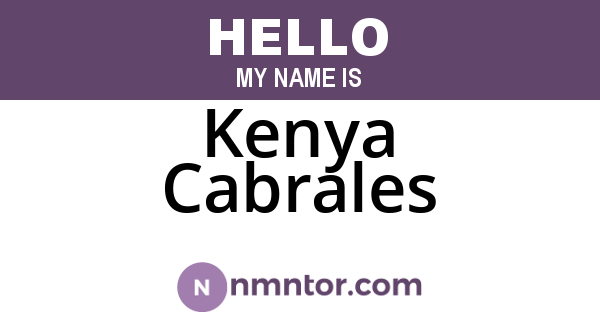 Kenya Cabrales