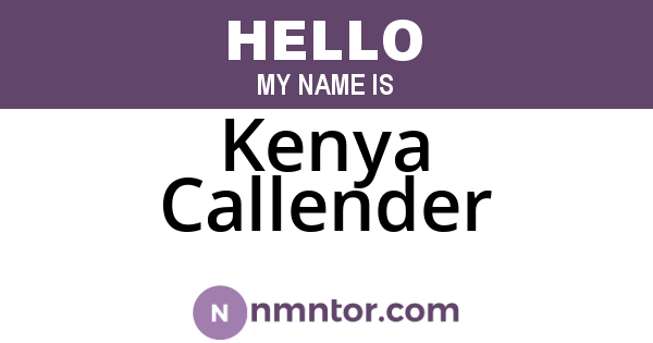 Kenya Callender