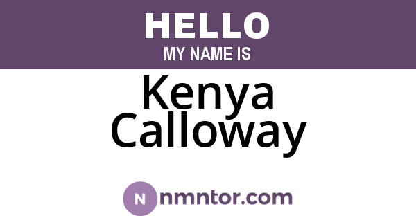 Kenya Calloway