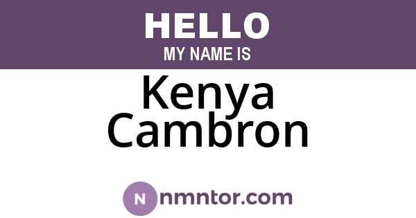 Kenya Cambron