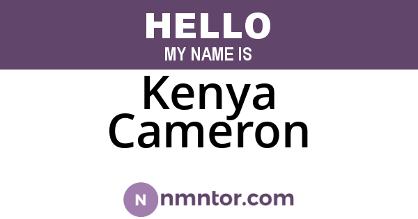 Kenya Cameron
