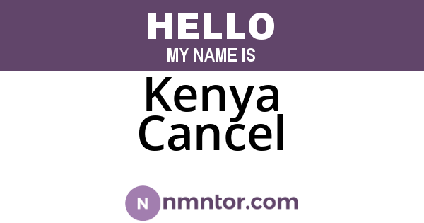 Kenya Cancel