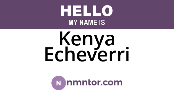 Kenya Echeverri