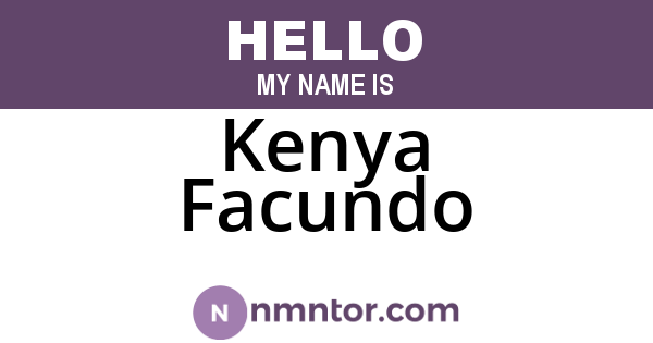 Kenya Facundo