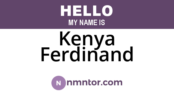 Kenya Ferdinand