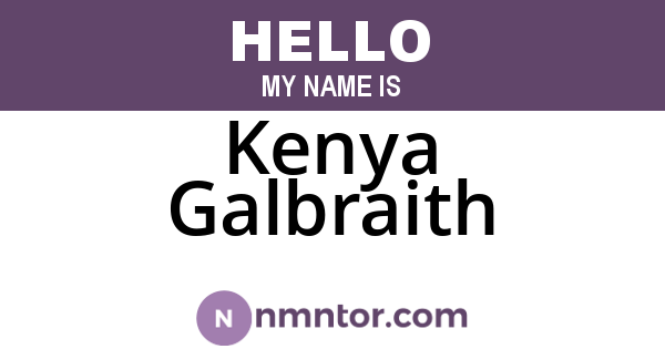 Kenya Galbraith