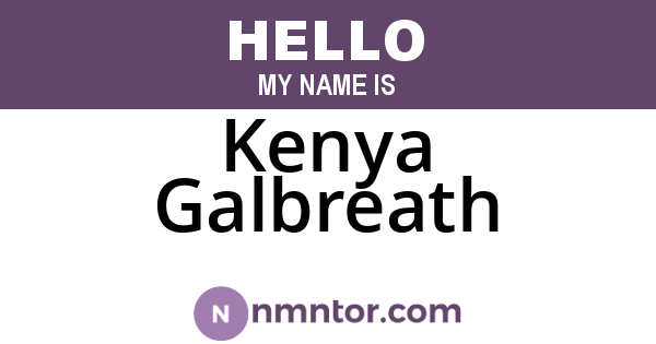 Kenya Galbreath