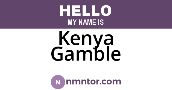Kenya Gamble