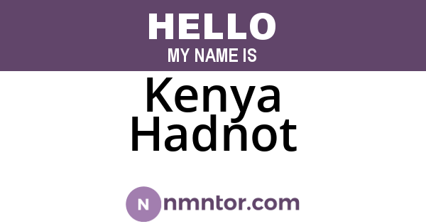 Kenya Hadnot