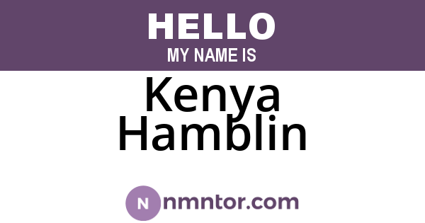 Kenya Hamblin