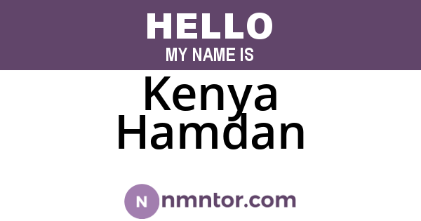 Kenya Hamdan