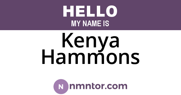 Kenya Hammons