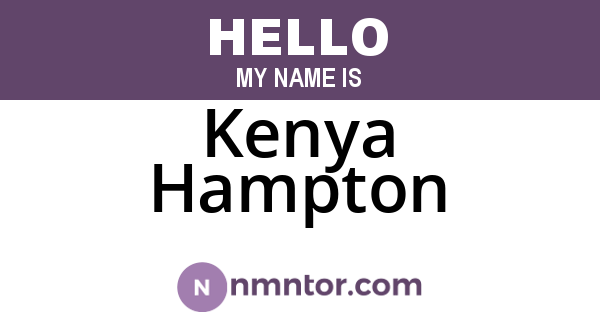 Kenya Hampton