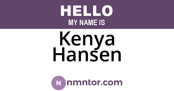 Kenya Hansen