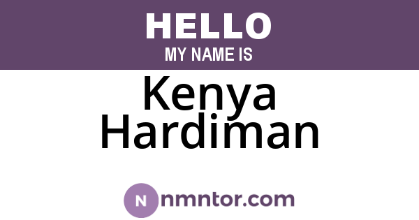 Kenya Hardiman