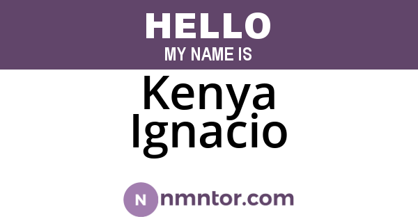 Kenya Ignacio