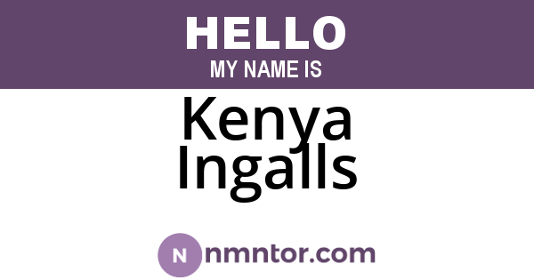 Kenya Ingalls