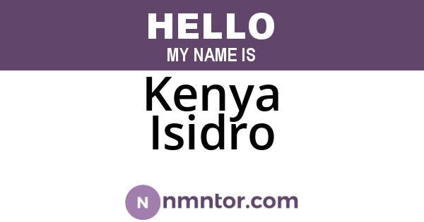 Kenya Isidro